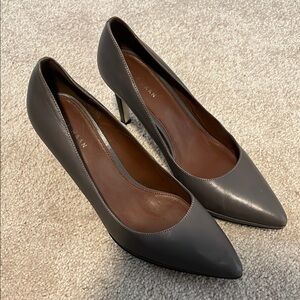 Cole Haan Gray Heels Classic Pointed-Toe Design